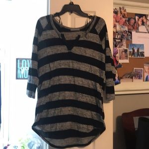 3/4 sleeve striped sweater